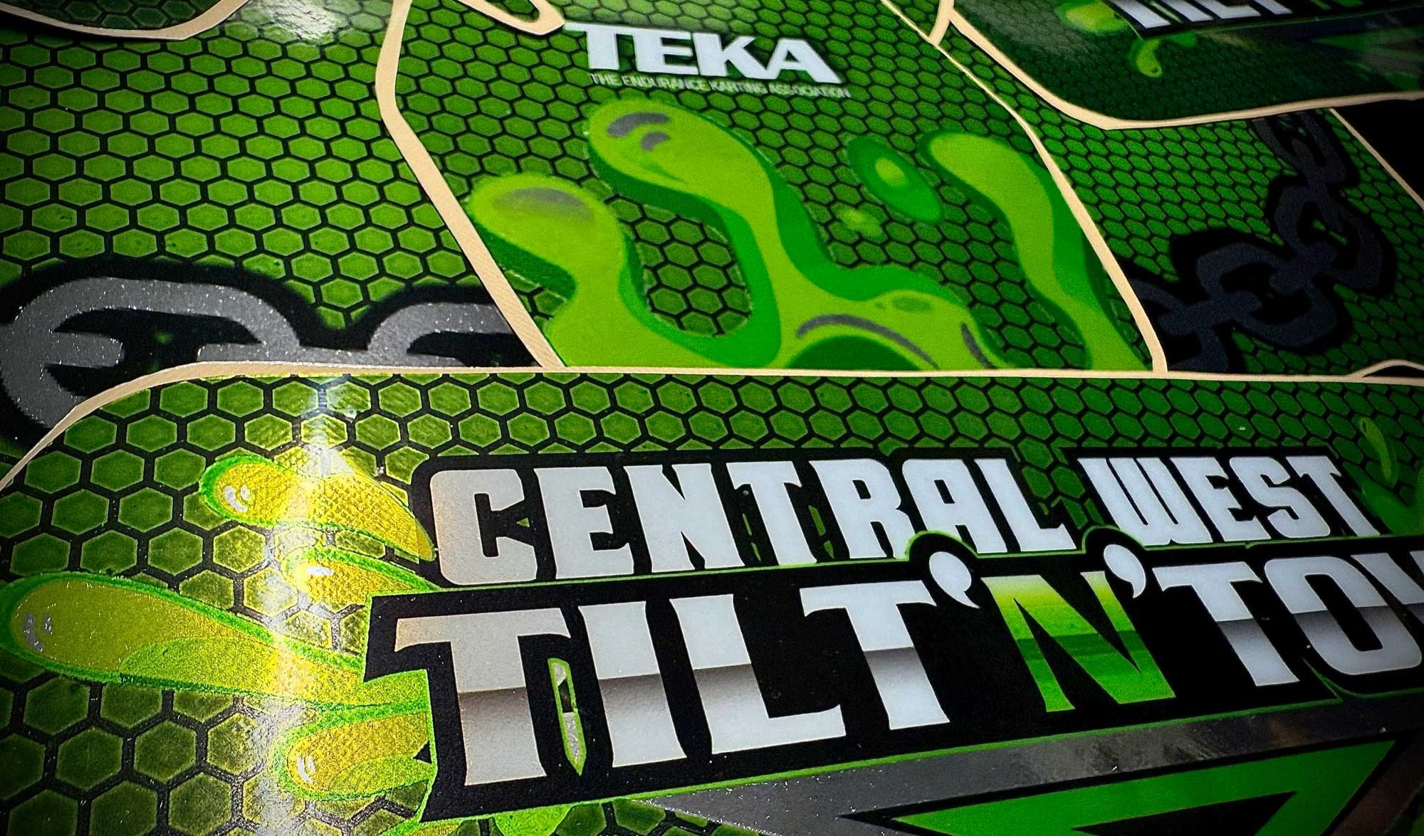 Custom kart sticker kits with chrome and fluro inks in Australia by Kart Wraps