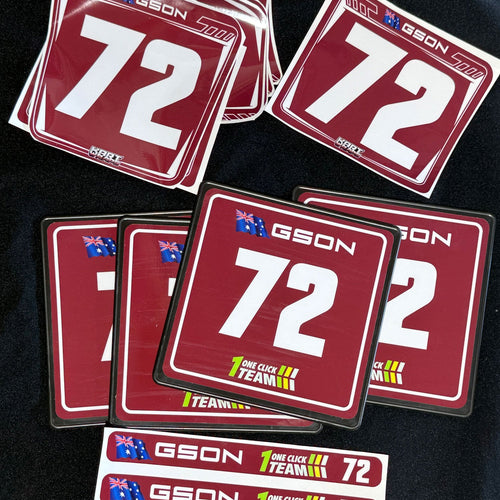 Custom Kart Number Plates and Name Stickers