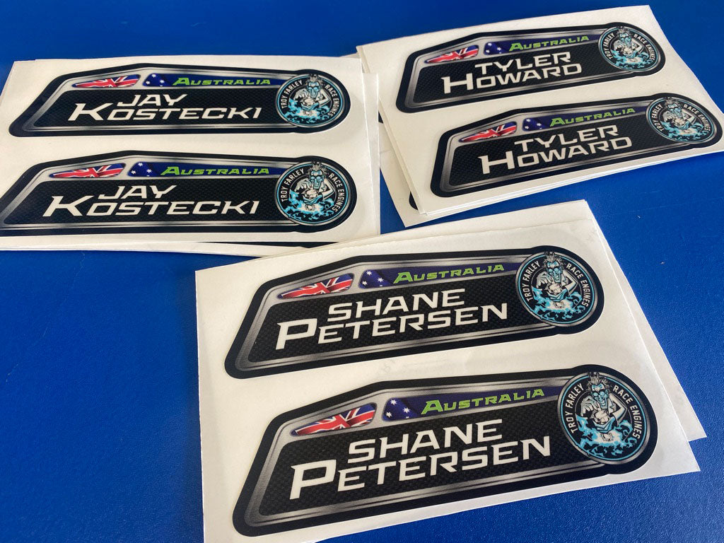 Personalised Name and Racing Stickers
