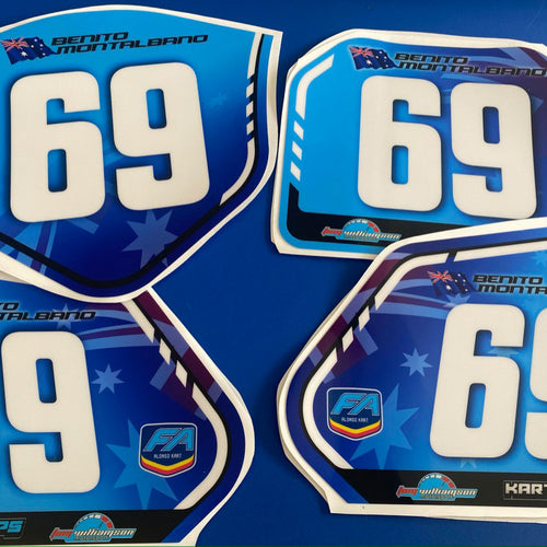Custom Kart Number Plate Stickers   [2 pack deal]