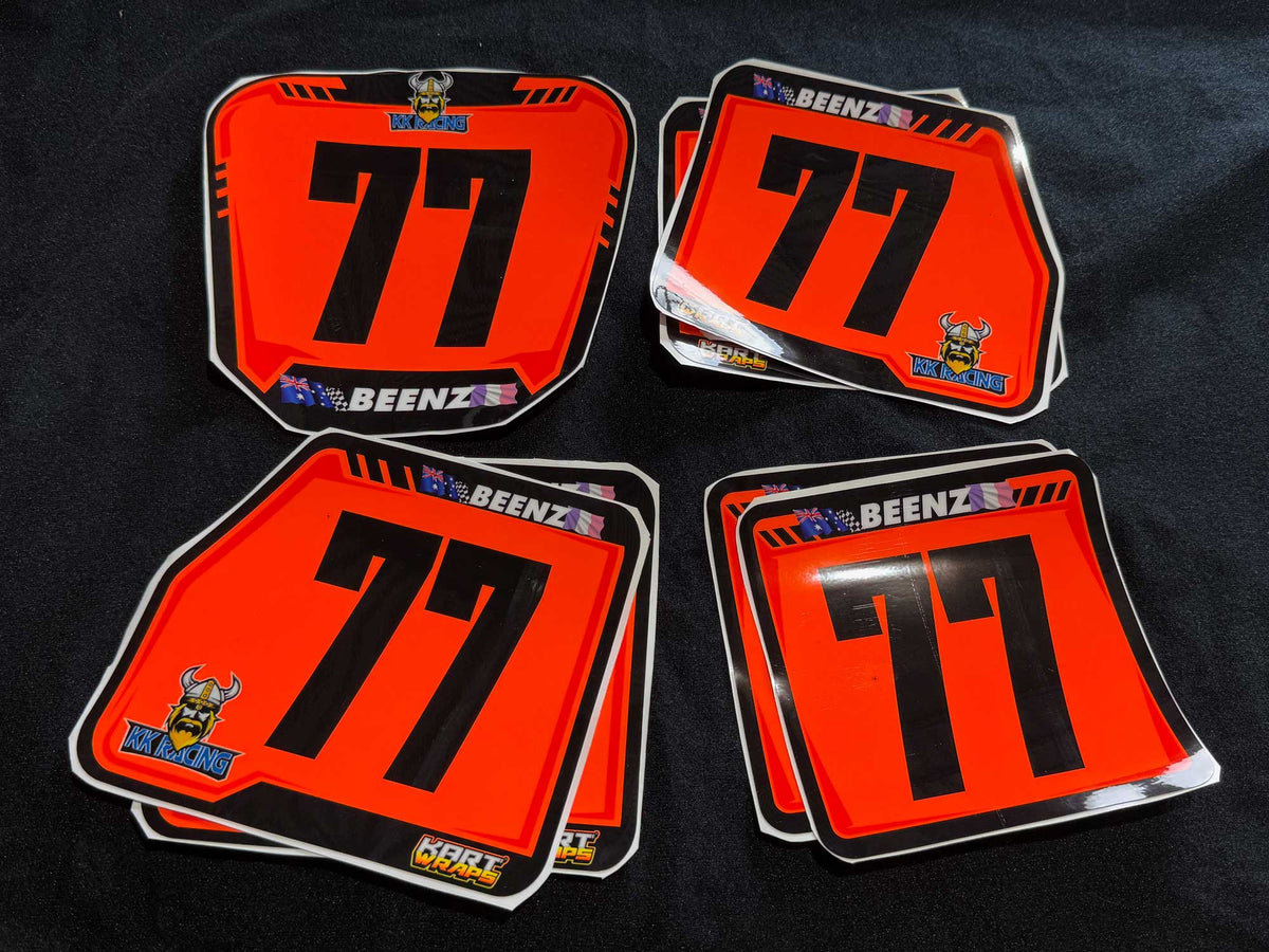 Custom Kart Number Plate Stickers   [2 pack deal]