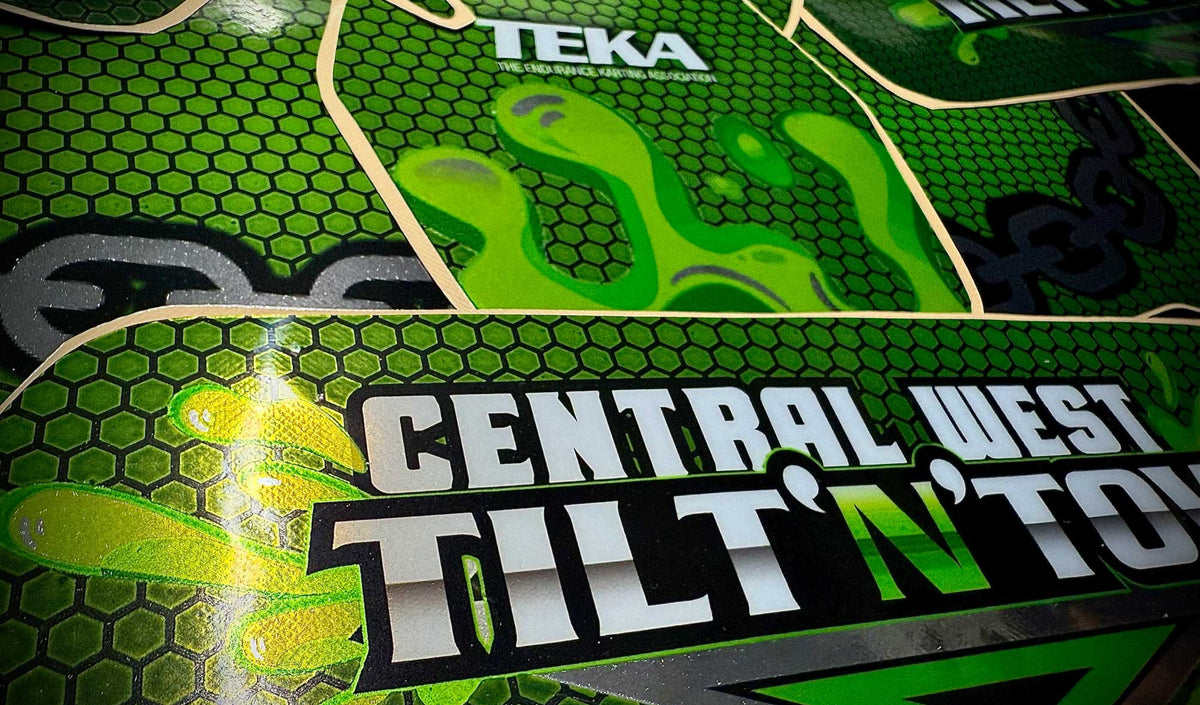 Custom kart sticker kits with chrome and fluro inks in Australia by Kart Wraps