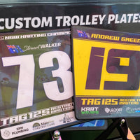Custom Trolley Plates & Stickers | Personalised Racing Decals