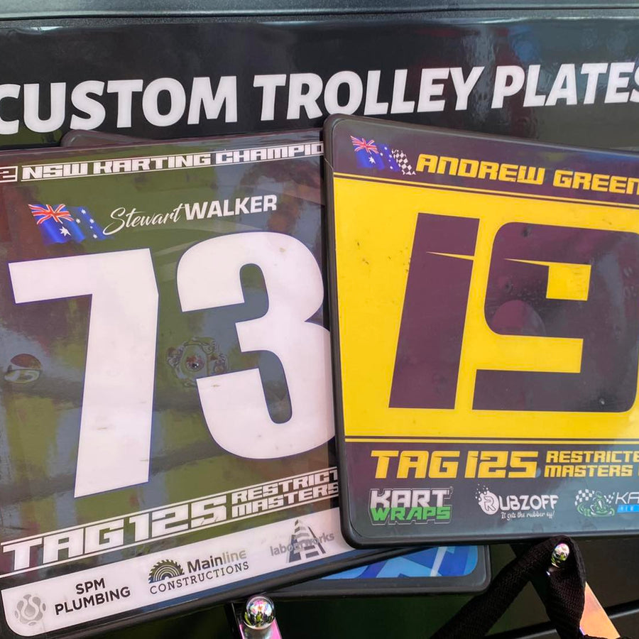 Custom Trolley Plates & Stickers | Personalised Racing Decals