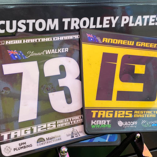 Custom Trolley Plates & Stickers | Personalised Racing Decals