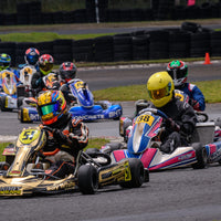 Custom OTK metallic green chrome to fluro fade kart sticker kits in Australia by Kart Wraps