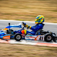 Custom OTK metallic green chrome to fluro fade kart sticker kits in Australia by Kart Wraps