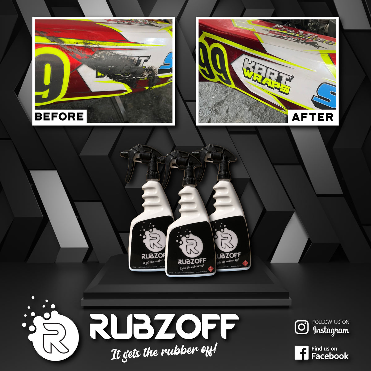 RubzOff | Kart Sticker Kit & Tyre Rubber Remover — Made for Karters