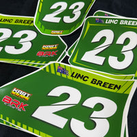 Custom Kart Number Plate Stickers   [2 pack deal]