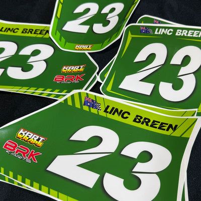 Custom Kart Number Plate Stickers   [2 pack deal]