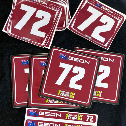 Custom Kart Number Plate Stickers   [2 pack deal]