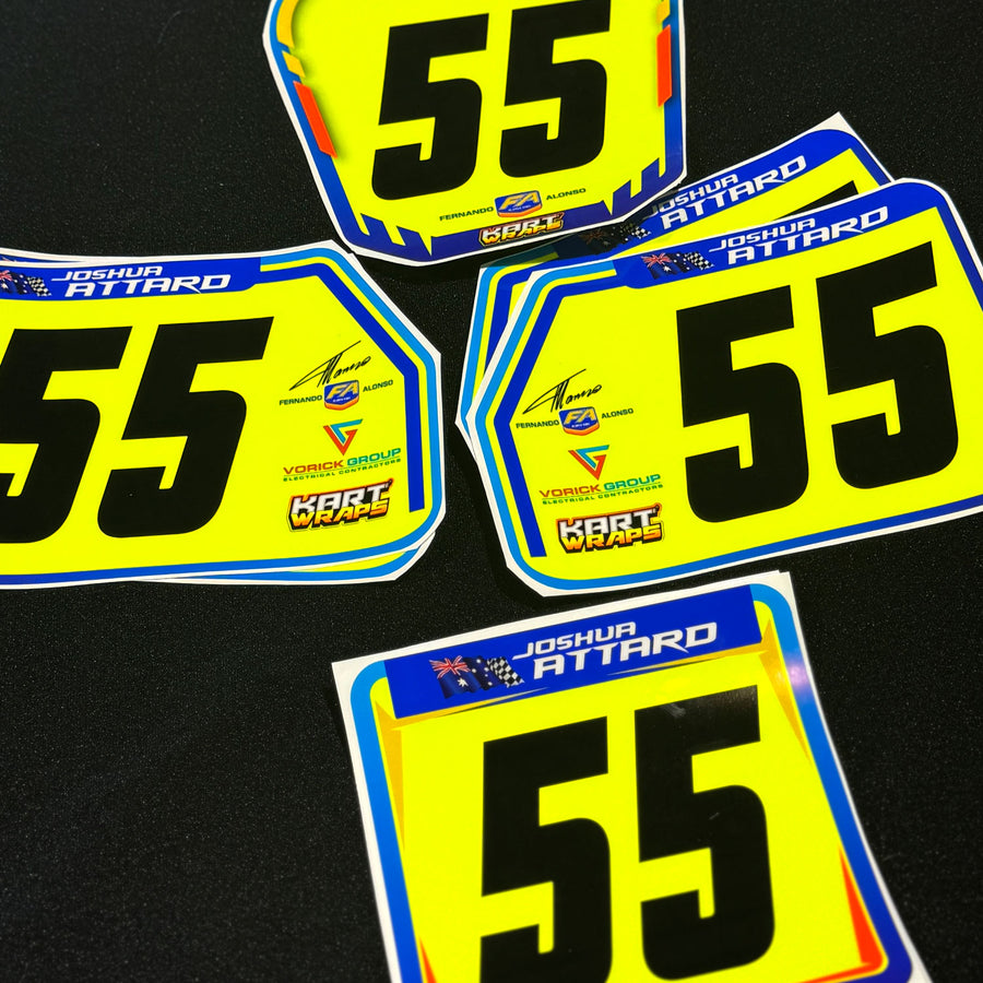 Custom Kart Number Plate Stickers   [2 pack deal]
