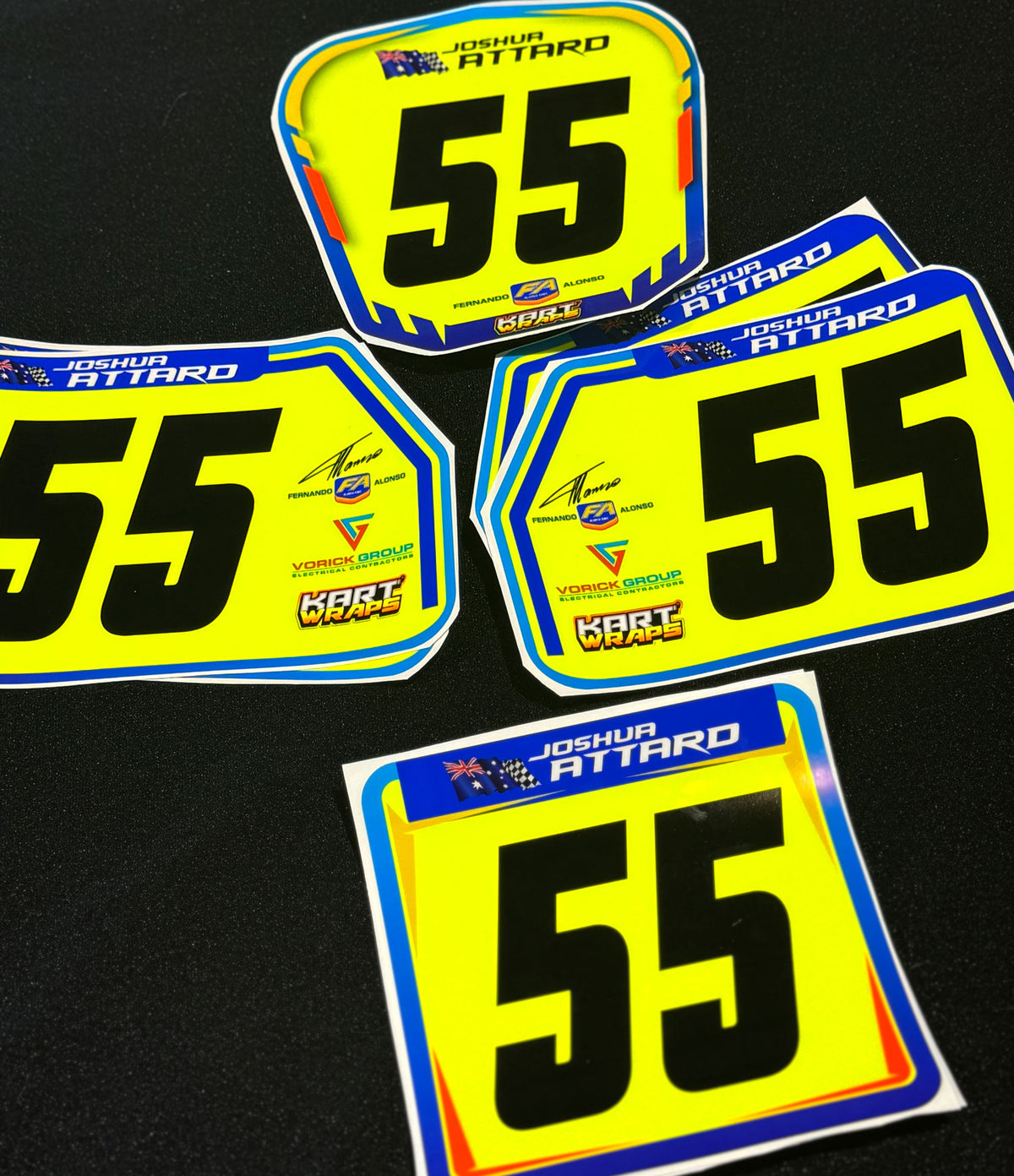 Custom Kart Number Plate Stickers   [2 pack deal]