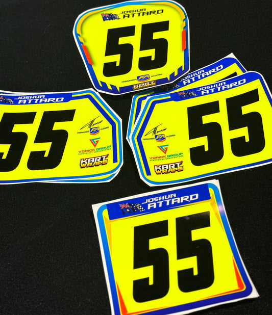 Custom Kart Number Plate Stickers   [2 pack deal]
