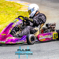 Custom OTK metallic green chrome to fluro fade kart sticker kits in Australia by Kart Wraps