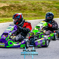 Custom OTK metallic green chrome to fluro fade kart sticker kits in Australia by Kart Wraps