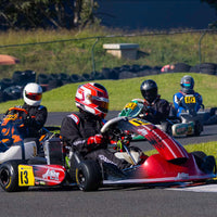 Custom OTK metallic green chrome to fluro fade kart sticker kits in Australia by Kart Wraps