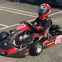 Custom OTK metallic green chrome to fluro fade kart sticker kits in Australia by Kart Wraps