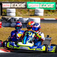 Custom OTK metallic green chrome to fluro fade kart sticker kits in Australia by Kart Wraps